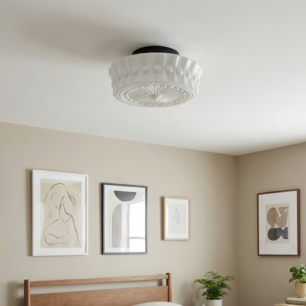 Plafonnier courbé Rigidus - Verre minimaliste pour salons et couloirs