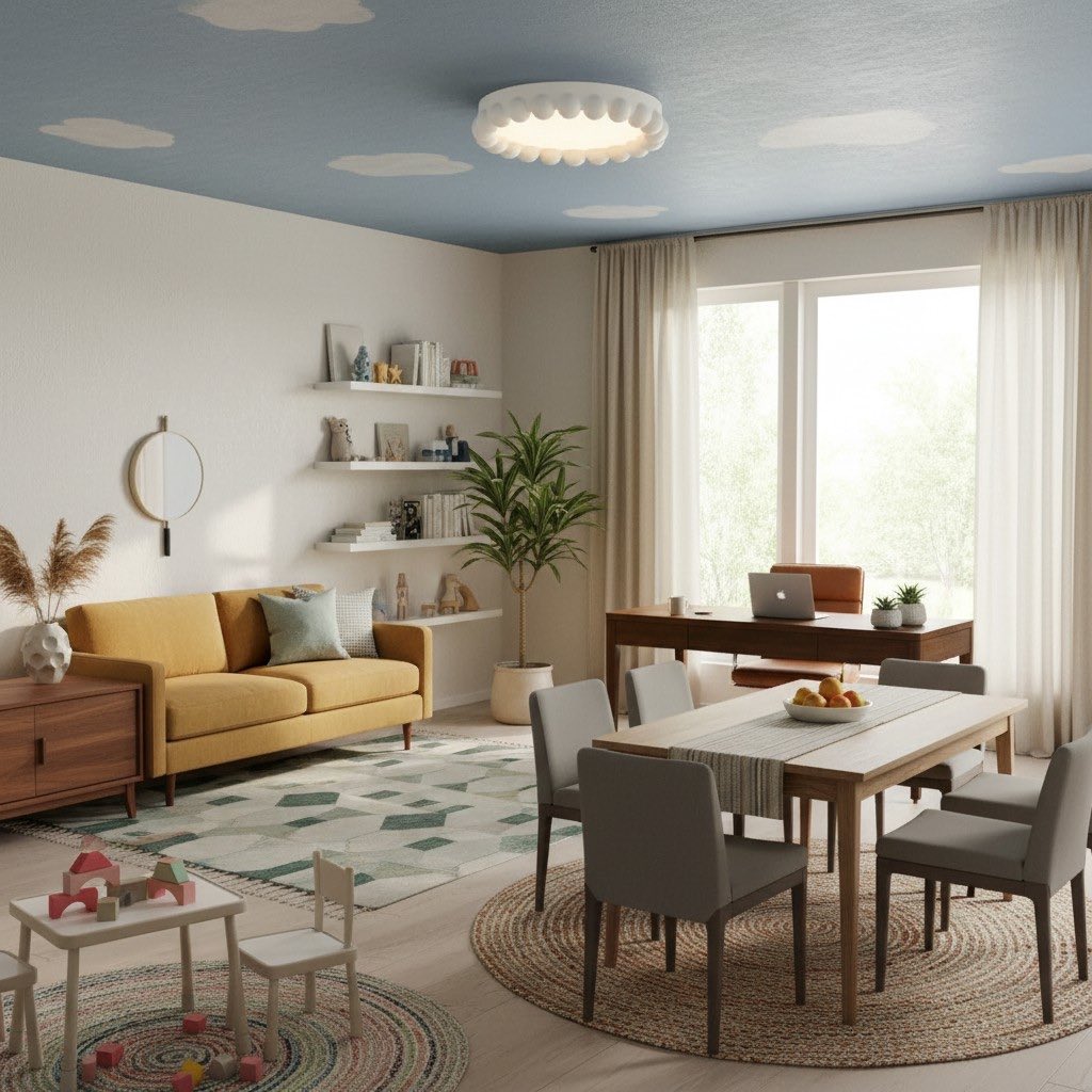 Plafonnier en résine moderne minimaliste Resinova - Éclairage intérieur discret pour chambres