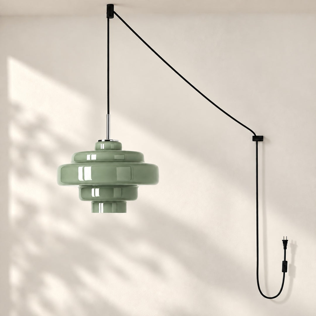 Koloro Millie Plug-In Glass Pendant Light - Retro Colorful Pendant for Modern Interiors
