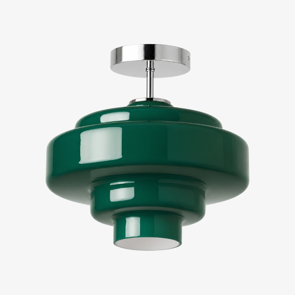 Koloro Glass Ceiling Light — Layered Rounded Design Lampshade for Hallway or Cloakroom