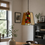 Load image into Gallery viewer, Vintage Rose Stained Glass Pendant Light