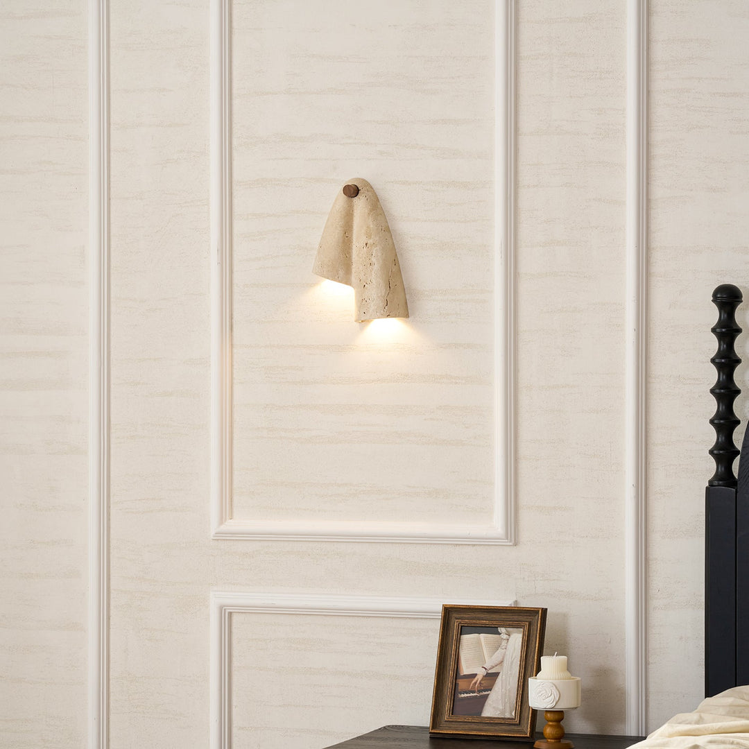 Travertin-Wandlampe – Minimalistische Stein-Wandleuchte Dekorative Beleuchtung für Wohnzimmer