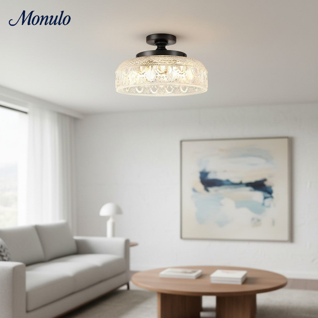 Verdoma Modern Glass Pendant - Minimalist Arc Pendant Light for Kitchen Islands and Dining Areas