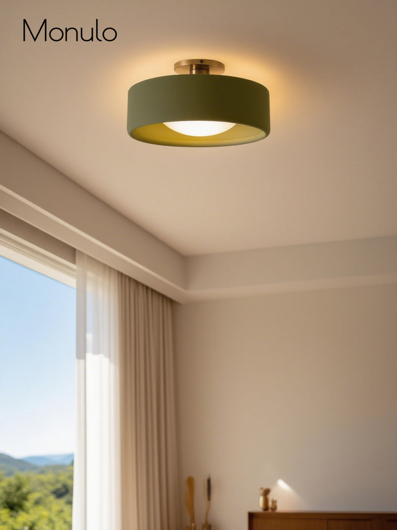 Lámpara de techo empotrada de porcelana: luminaria moderna de perfil bajo 