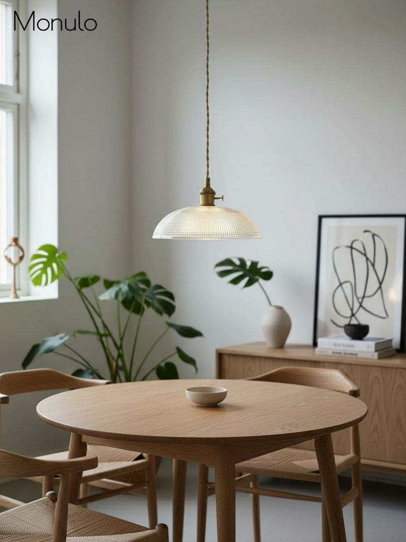 Modern Ribbed Pendant Light - Sleek Spiral Design