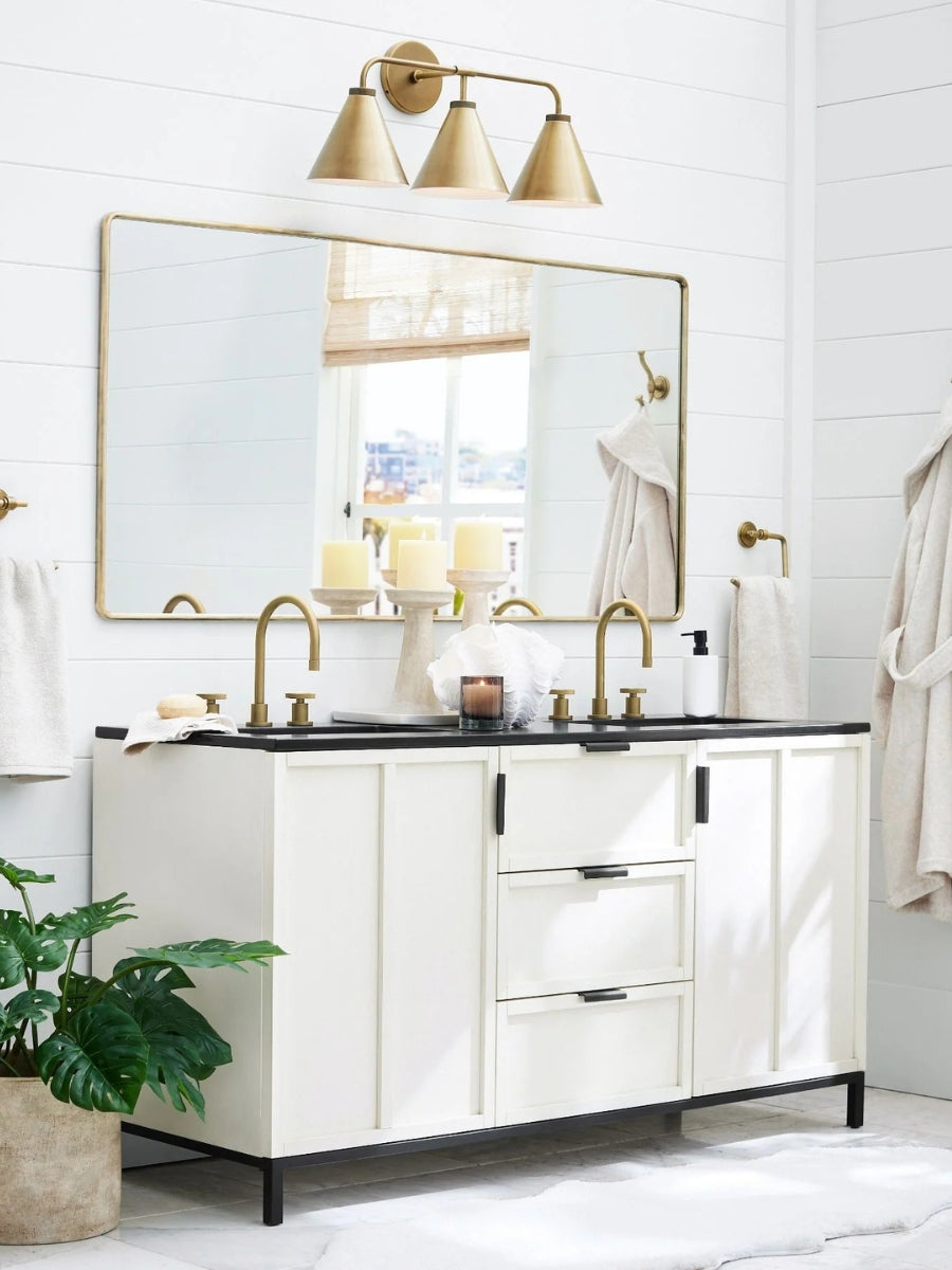 Korvi Tapered Sconce Cone Wall Light – Black or Brass Conical Retro Design