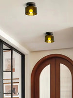 Load image into Gallery viewer, Nordic Morandi Cylinder Glass Ceiling Light – Colorful Fixture For Hallways
