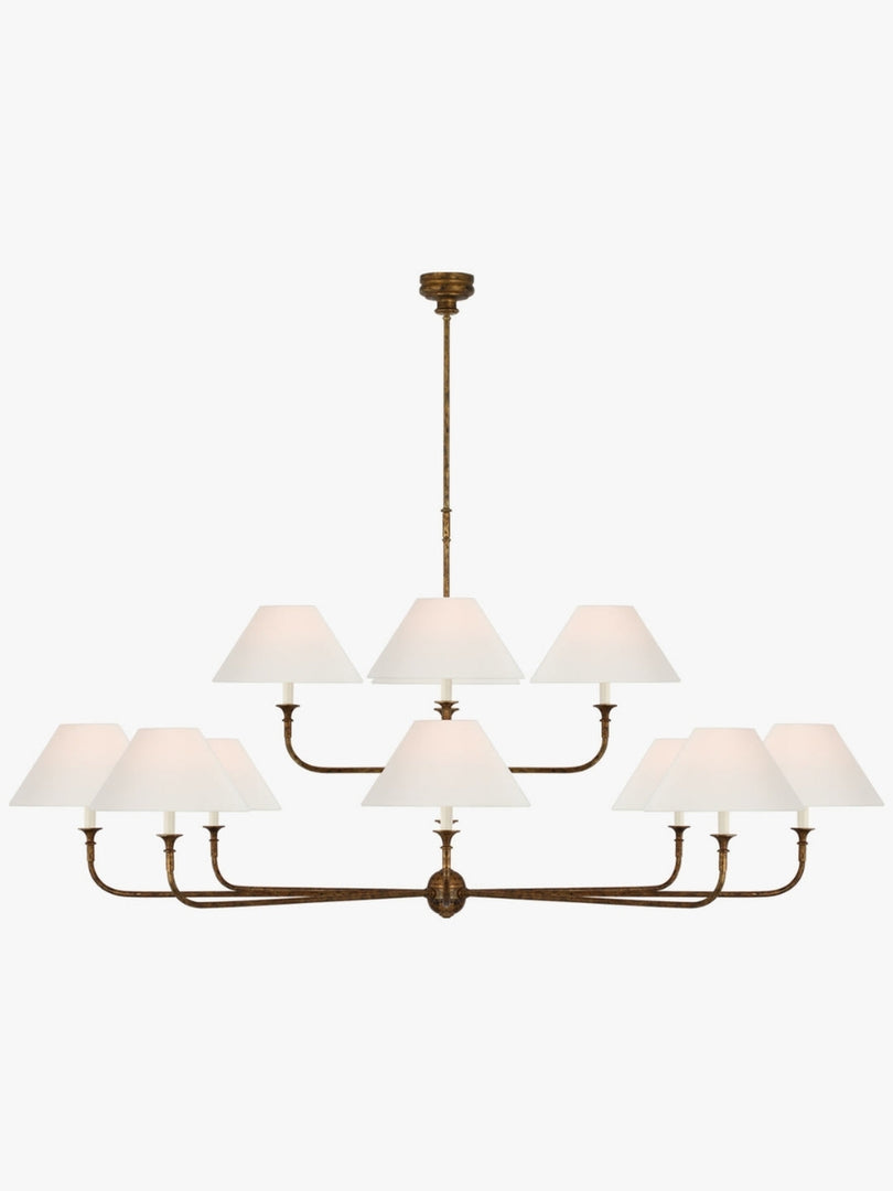 Sleek Chandelier Featuring Layered Linear Silhouette