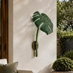 Load image into Gallery viewer, Monstera Leaf LED Outdoor Wall Light Resin Botanical Sconce