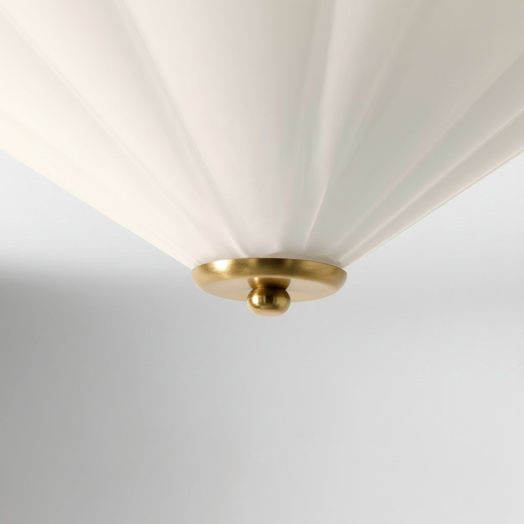 Mivie Schlanke Aufbaulampe – Vintage geripptes Glas und Champagnerbronze für moderne Wohnzimmer