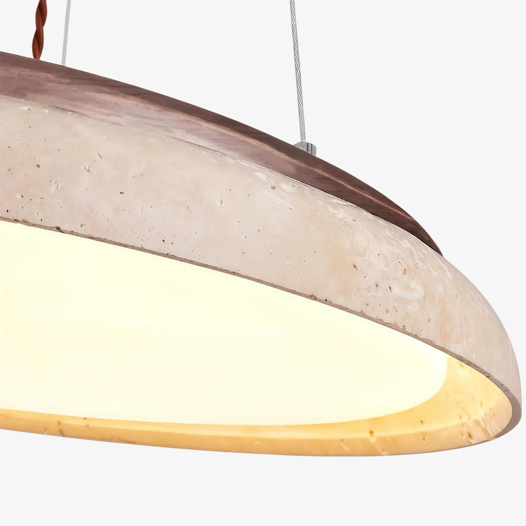 Suspension anneau en travertin Torvella - Lampe sculpturale minimaliste pour intérieurs modernes