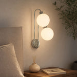 Charger l'image dans la visionneuse de galerie, Double globe wall lamp lighting a hallway wall