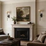 Cargar imagen en el visor de la Galería, Matte black wall sconces around a fireplace