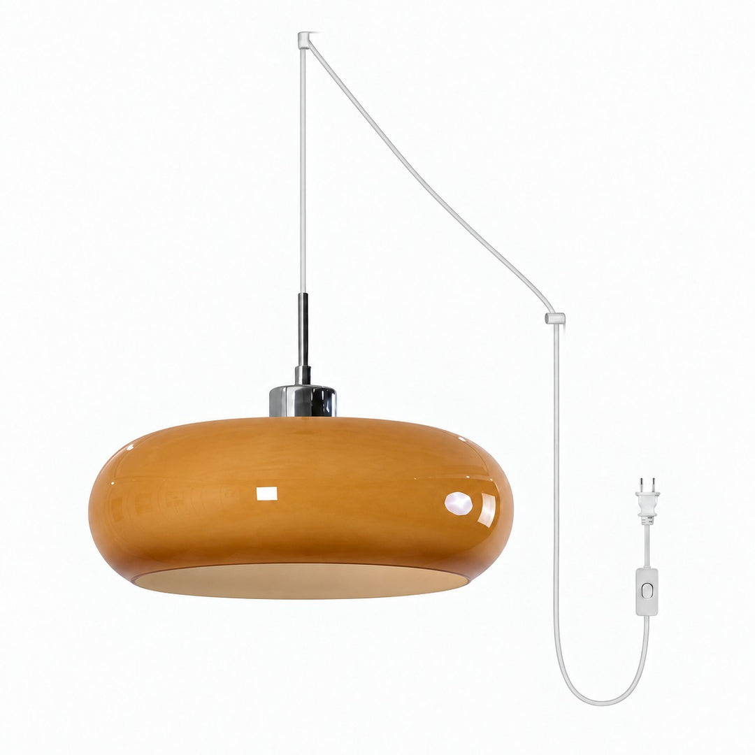Potivus Sculptural Glass Plug-In Pendant Light