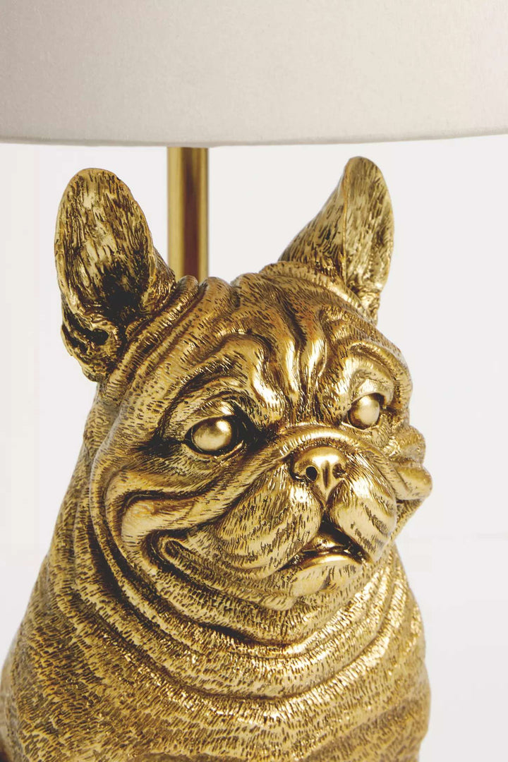 Lámpara de mesa única Pawdia: lámpara decorativa de cerámica con forma de animal