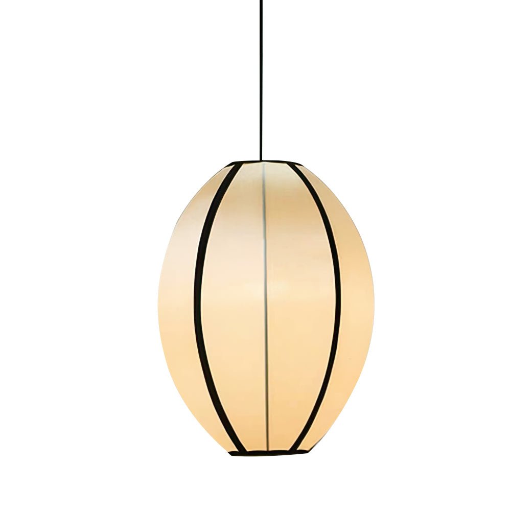 Black Metal White Fabric Plug-In Swag Pendant