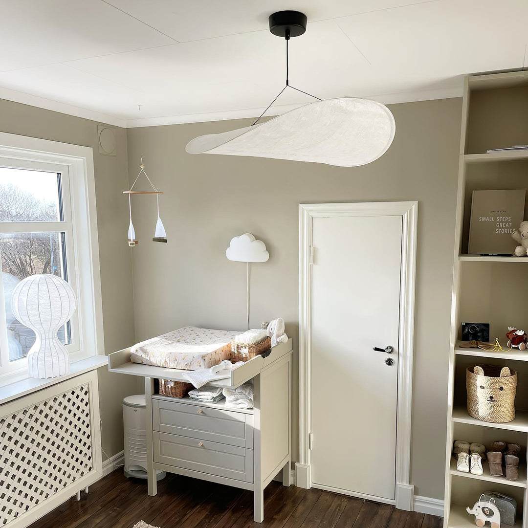 White Silk Cloth Plug-In Pendant Lamp