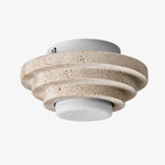 Bild in Gallery-Viewer laden, Layered Travertine Flush Mount Ceiling Light
