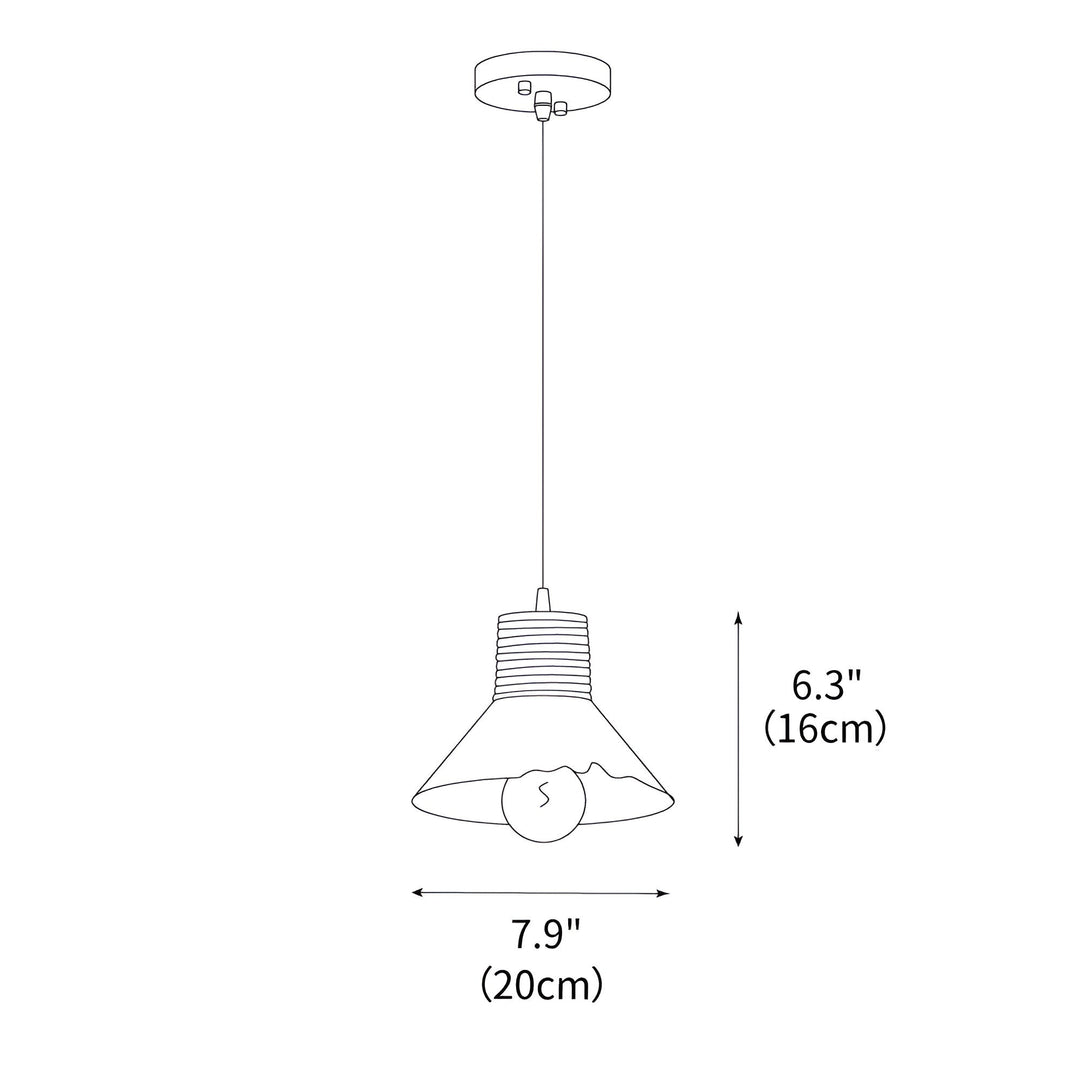 Nordische Hanfseil Glas Pendelleuchte