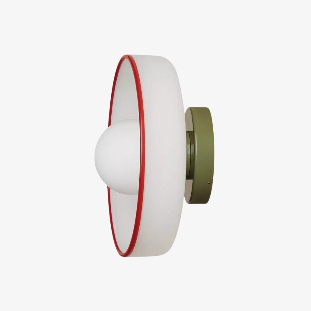 Kalo Versatile Glass Disc Modern Wall/Ceiling Fixture with Color-Accent Rim for Living Spaces