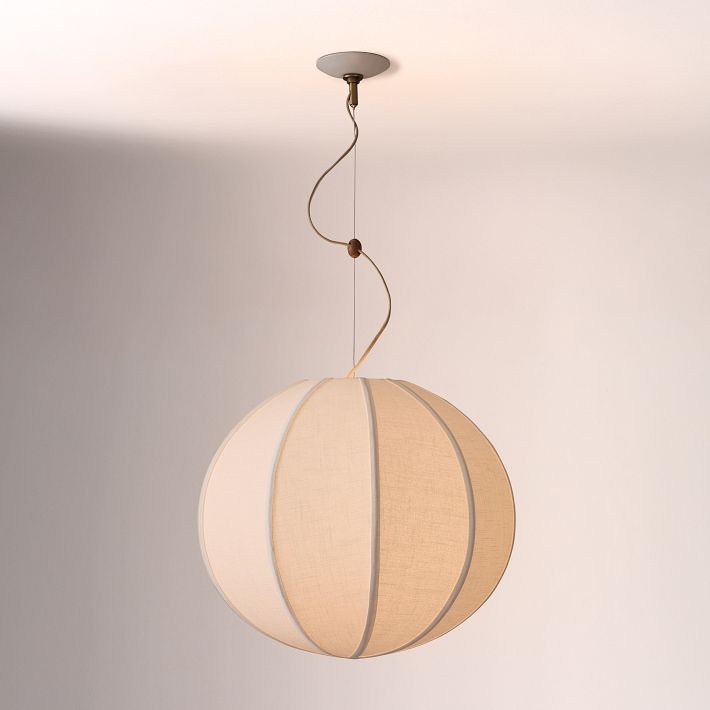 Lámpara colgante Alvian: pantalla de lino con altura ajustable para un comedor acogedor