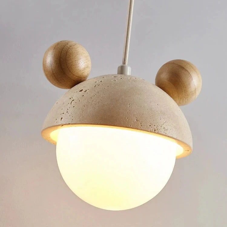 Lámpara colgante Micky de travertino