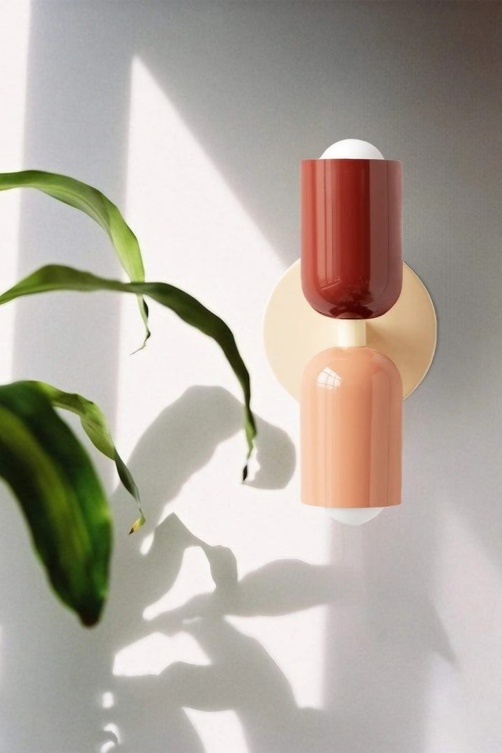 Double head macaroon color up and down wall sconce