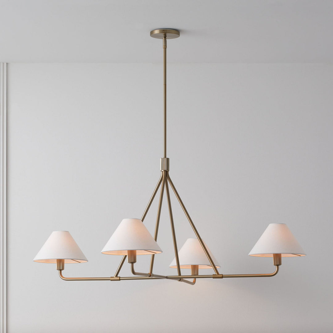Diora Linen Shade Chandelier - 2 or 4 Light Dining and Island Light