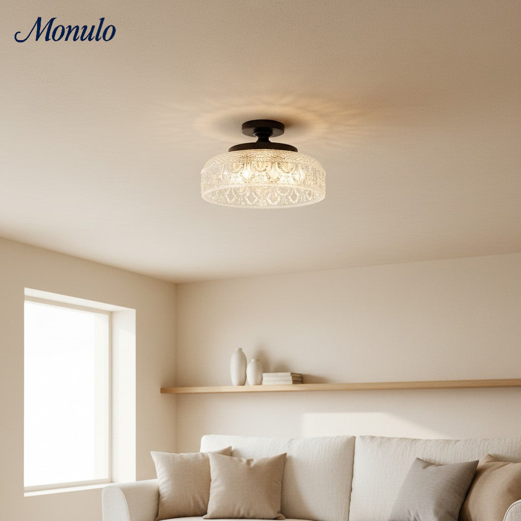 Verdoma Modern Glass Pendant - Minimalist Arc Pendant Light for Kitchen Islands and Dining Areas