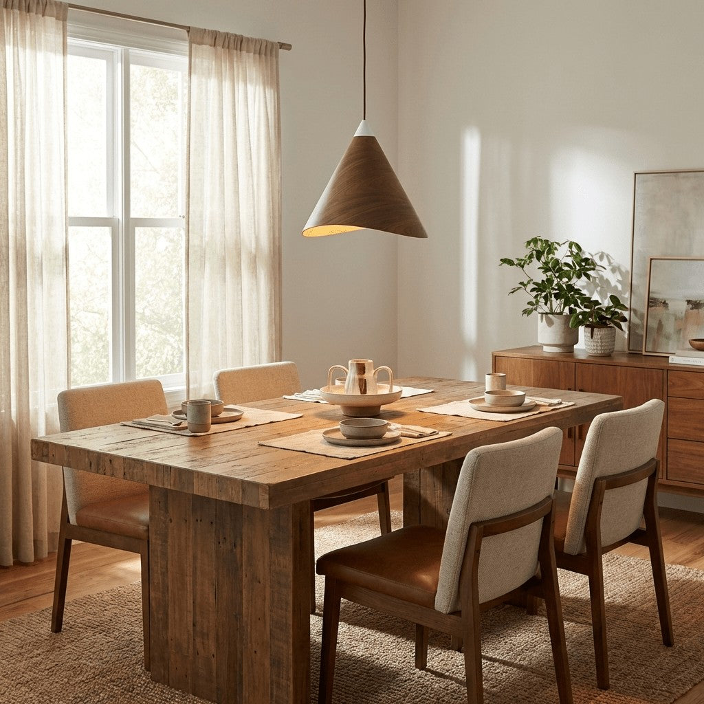 Asymmetric Wood Plug-In Swag Pendant Light