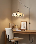 Bild in Gallery-Viewer laden, Scalloped Abaca Woven Plug-In Swag Pendant