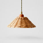 Charger l'image dans la visionneuse de galerie, Natural woven rattan mini pendant lamp on a light background