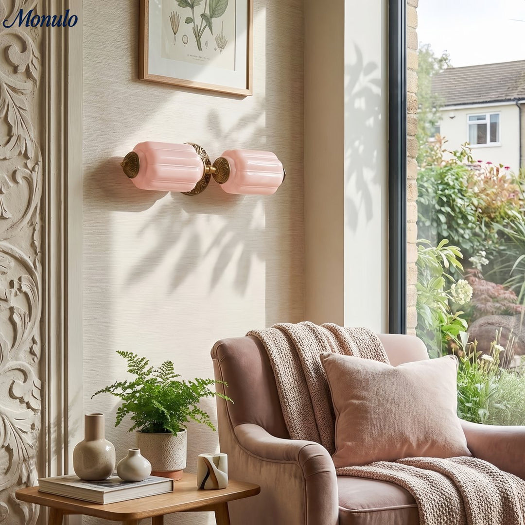 American Vintage Glas Laterne Geformt Horizontal Eloise Wandlampe