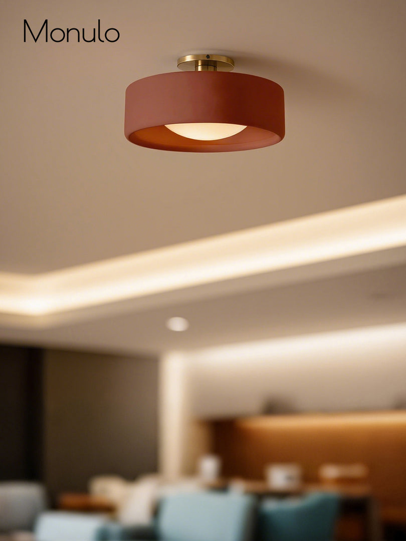 Lámpara de techo empotrada de porcelana: luminaria moderna de perfil bajo 