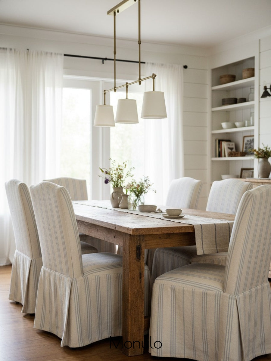 Fabric Shade Pendant Light - Linear Hanging Lamp for Kitchen Island
