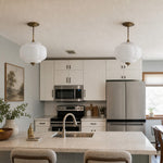 Load image into Gallery viewer, Eloise Scallop Vintage Milk Glass Semi-Flush Mount Pendant Light