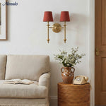 Bild in Gallery-Viewer laden, Rowan Stoffschirm Wandleuchte in Antik Kupfer - Vintage Luxus Licht für Innenräume