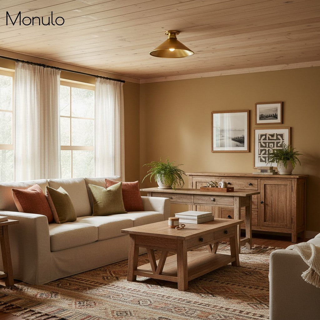 Aurenza Modern Industrial Flush Mount – Elegant Ceiling Lamp for Residential Interiors