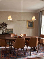 Charger l'image dans la visionneuse de galerie, Lustre linéaire en tissu Fibura - Lustre linéaire moderne Simone à 2 lumières en laiton