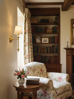 Load image into Gallery viewer, Rowan Fabric Shade Wall Sconce in Antique Copper - Vintage Luxury Light for Interiors
