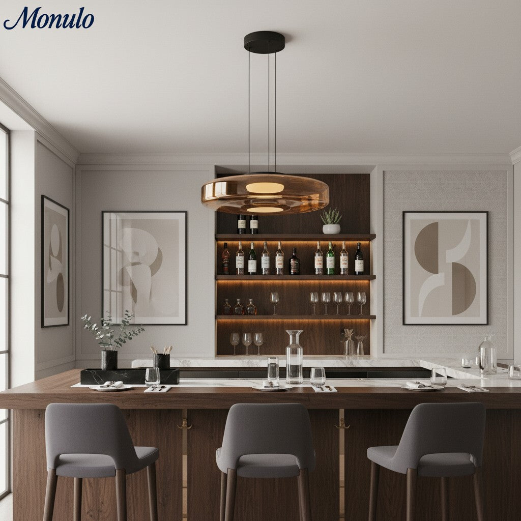 Verdoma Stacked Disc Form Glass Pendant Light Contemporary Nordic Lighting for Kitchens