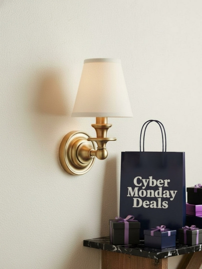 Aplique de pared Rowan con pantalla cilíndrica – Aplique de tela para una iluminación acogedora de estilo rústico