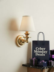 Rowan Drum Shade Wall Sconce – Fabric Sconce Light for Cozy Cottage Lighting