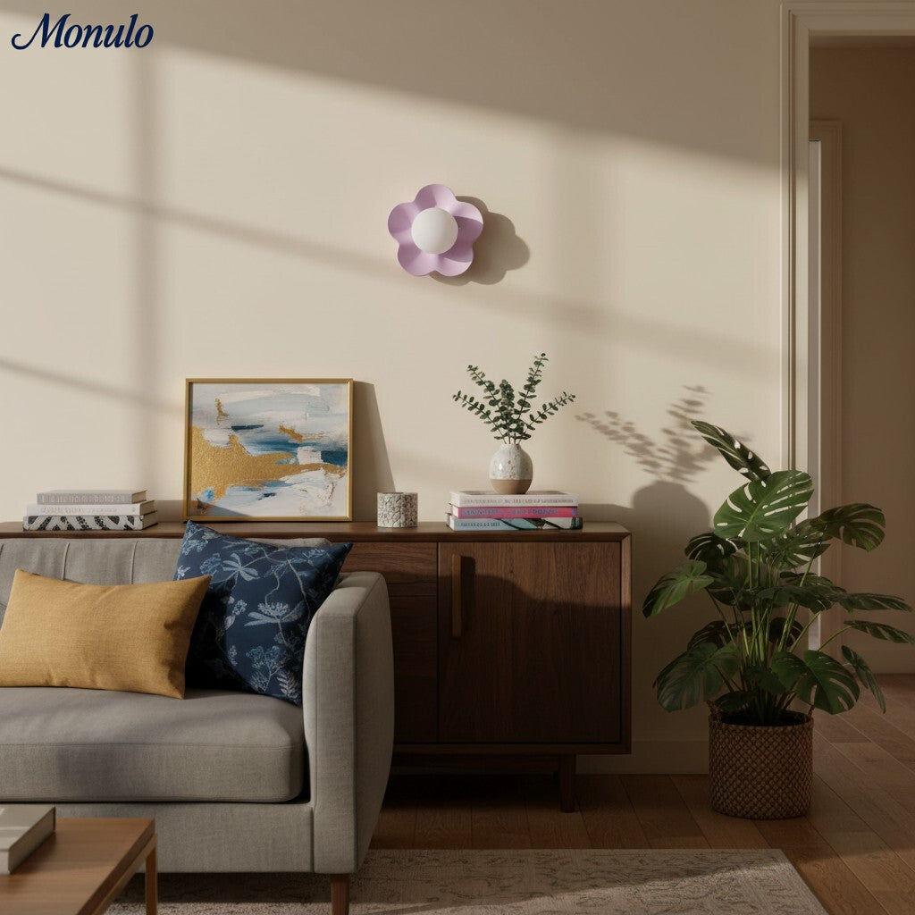 Lampe murale fleurissante Resinova - Résine moderne et verre pour salons et chambres