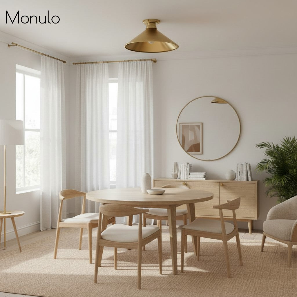 Aurenza Modern Industrial Flush Mount – Elegant Ceiling Lamp for Residential Interiors