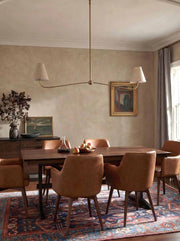 Fibura Linear Fabric Chandelier - Modern Simone Linear 2 Light Brass Chandelier