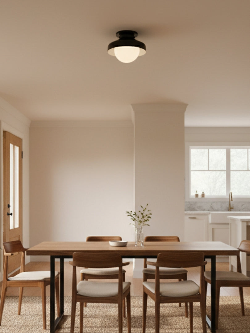 Hanton Metal Shade Ceiling Light - Modern Henry Flush Mount For Bedroom