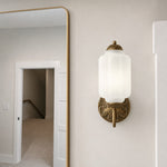 Load image into Gallery viewer, Eloise Vintage Scalloped Milk Glass Wall Sconce - Modern Accent Lighting for Bathroom and Bedroom