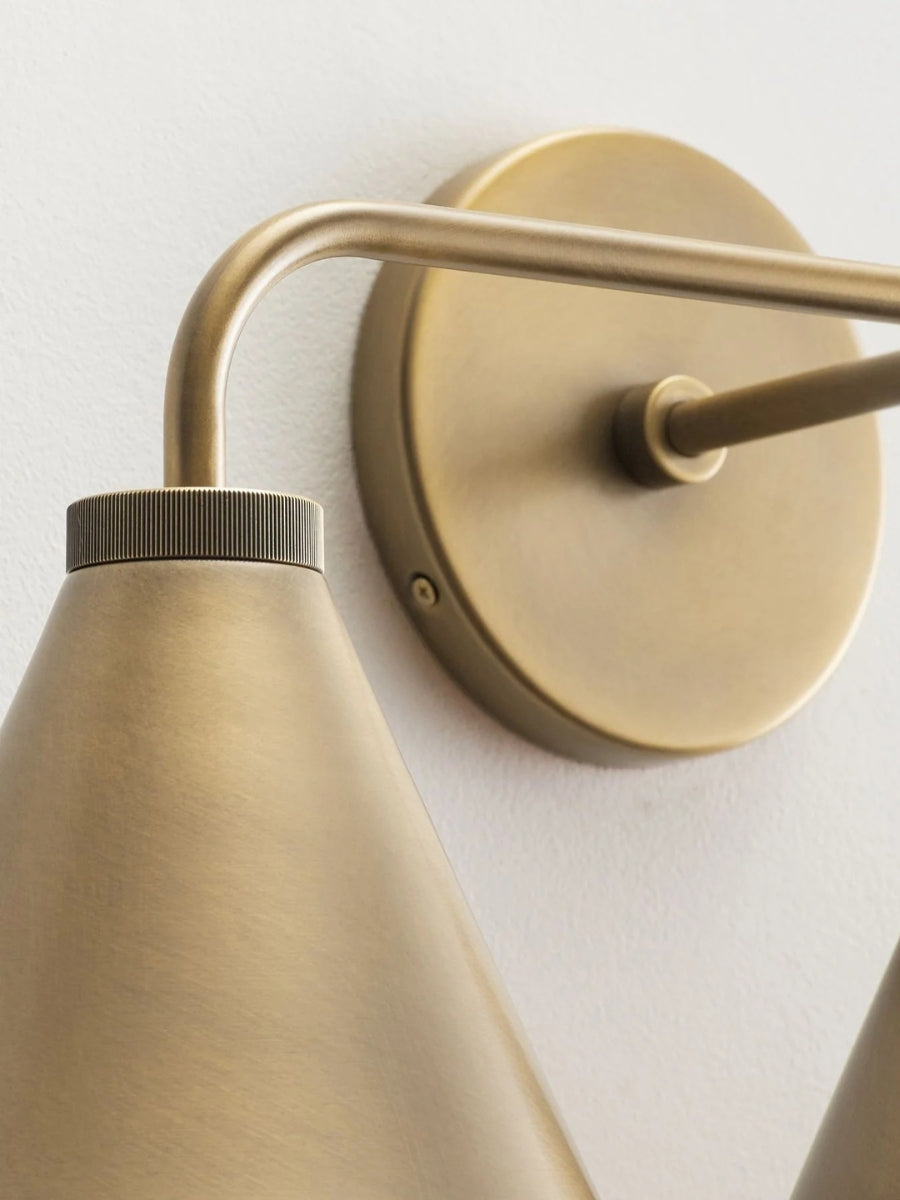 Korvi Tapered Sconce Cone Wall Light – Black or Brass Conical Retro Design