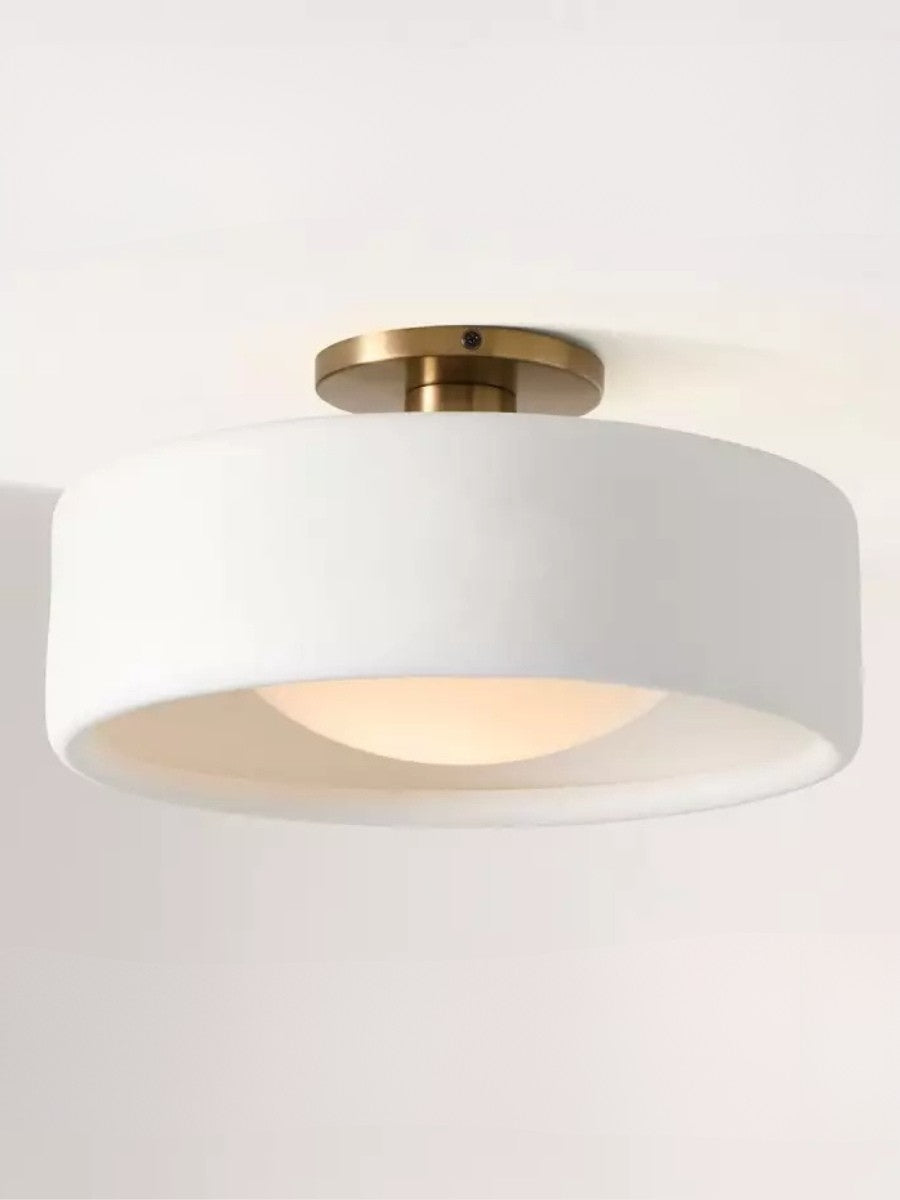 Cerova Porcelain Flush Mount Ceiling Light – Modern Low-Profile Fixture